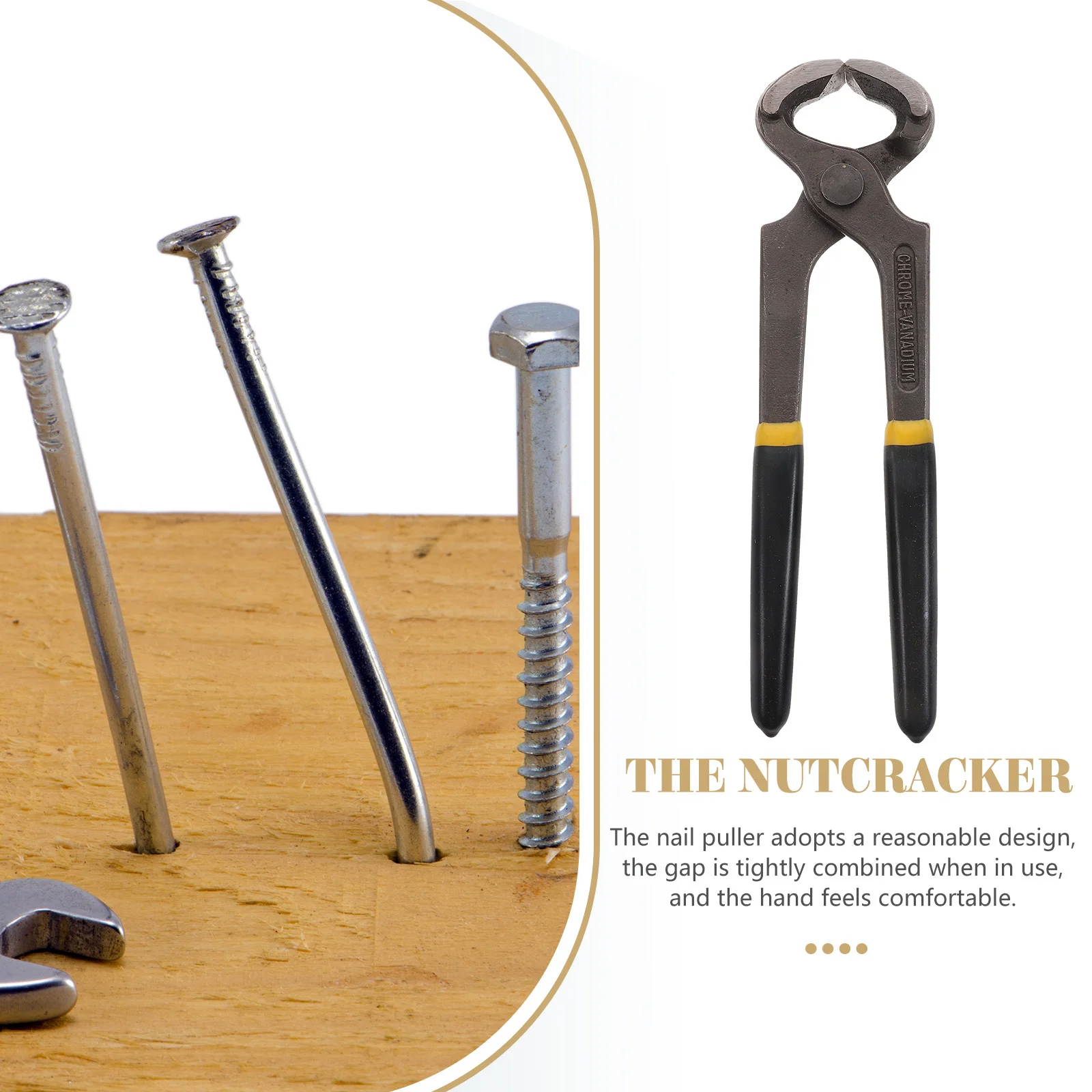 

1Pcs Comfortable Grip Walnut Plier Longlasting Rustproof Multifunction Nail Lifting Tool Wire Nipper Supply Cutting Plier