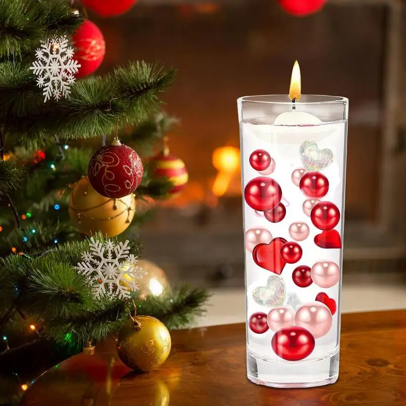 اللؤلؤ العائمة القلب زخرفة اللؤلؤ Vases DIY بها بنفسك زهرية حشو مجموعة لحفلات الزفاف حفلة عيد ميلاد الذكرى عيد الحب ABS