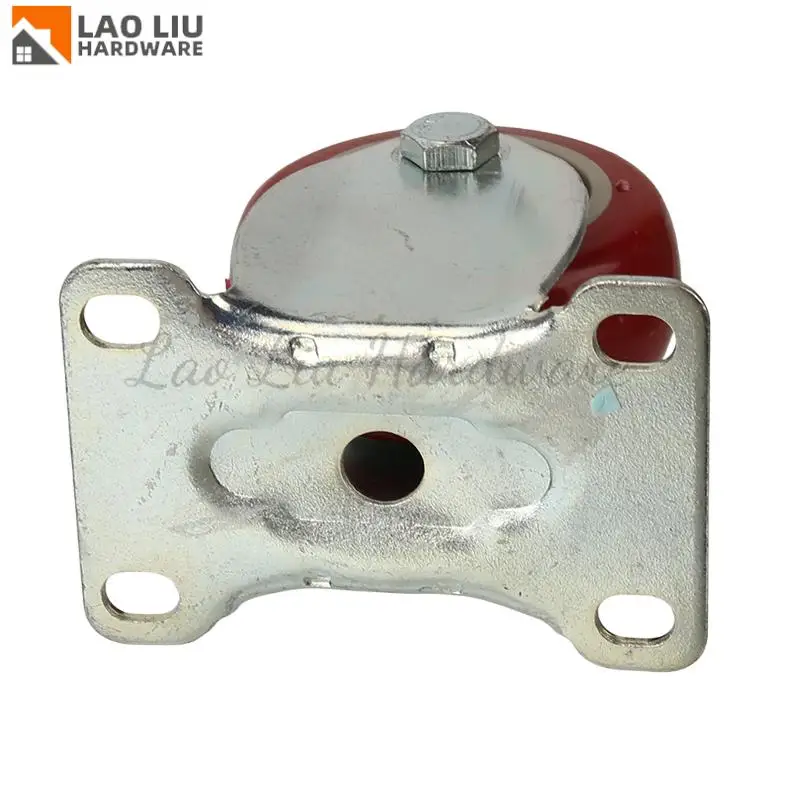 

3 Inch M12 Screw Rod Universal Wheel with Brake - Jujube Red Double Bearing WearResistant Mute PVC Truck Caster100kg Single Load