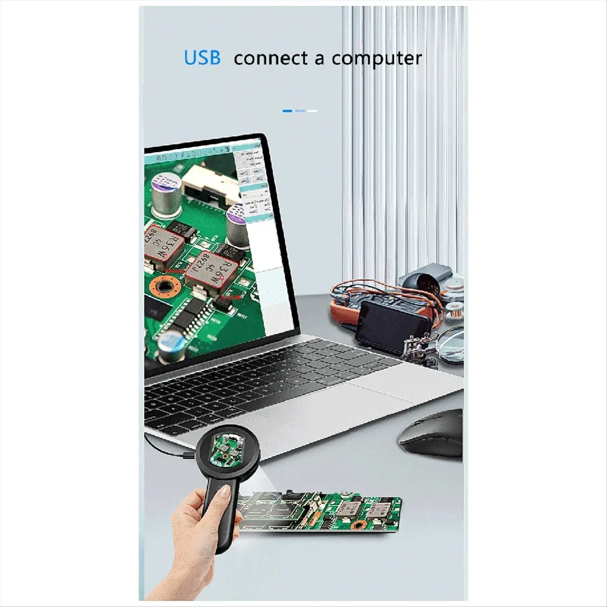 Winter Essential High Definition Handheld Magnifying Glass Photographable IPS Color Screen Built in LED Lights Smart Magnifying