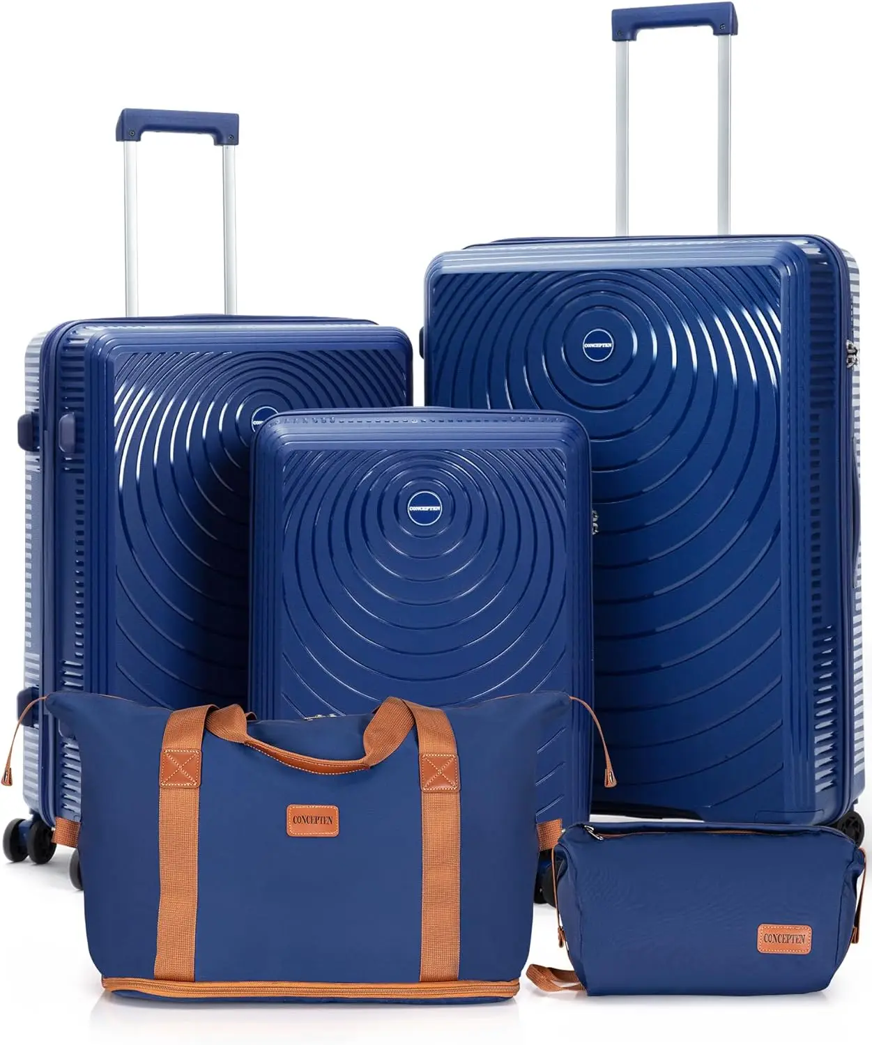 

5-Piece Lightweight Hardshell Luggage Set with Spinner Wheels, TSA Lock, and Impact-Resistant Design for Travel