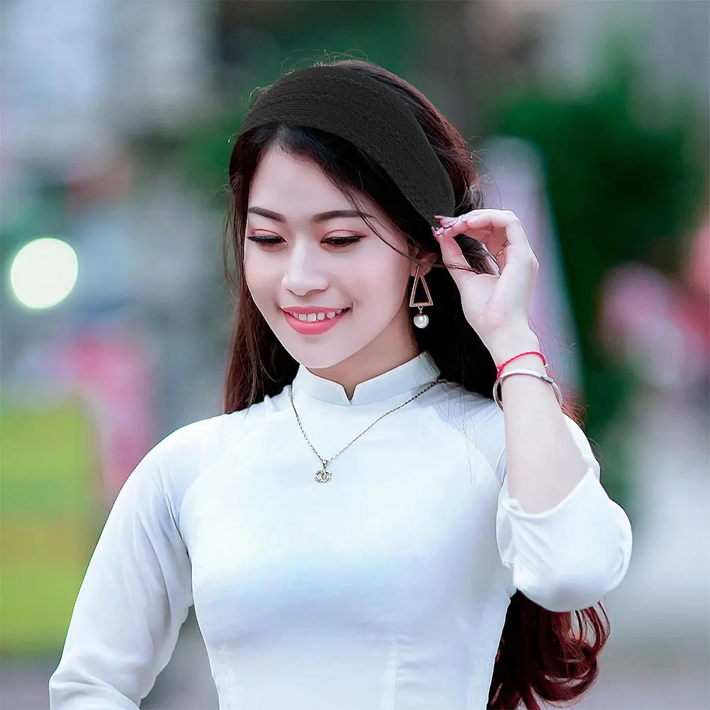 

2Pcs Non-Slip Breathable Wide Headbands for Women Ultrawide Thick Lace Hair Accessories Face Washing Yoga Running Hair Bands