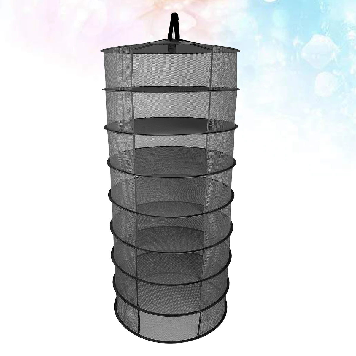 

60CM 8 Layer Portable Folding Hanging Drying Net Mesh Storage Organizer Net Shelf Rack for Plant Garden Picnic Fishing