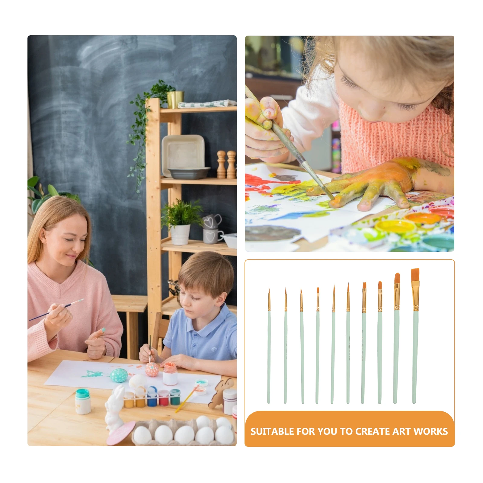 

Nylon Paint Brushes Set Watercolor Painting Pens Reliable Bristles Kids Art Tools Craft Supplies Smooth H Easy Clean