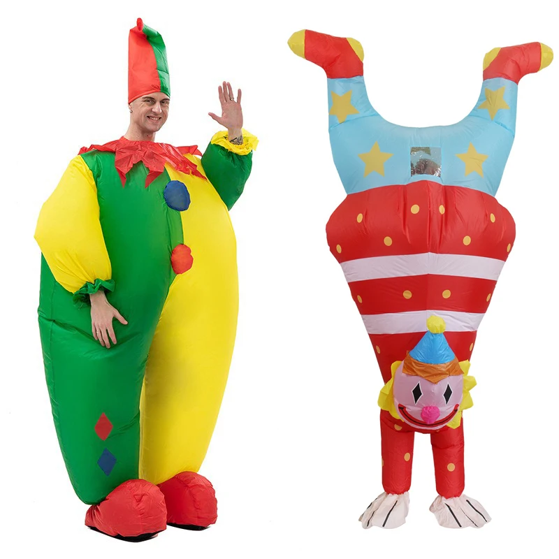 Halloween-Party Aufblasbares Joker-Kostüm, Übergroße Puppen, Lustige Cosplay-Kostüme, Requisiten, Aufblasbare Kleidung für Feiertage, Schminkzubehör