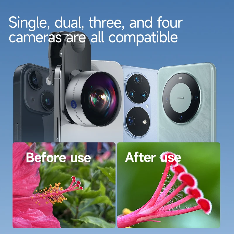 MARTVSEN 32X 5K HD Super Macro Lens Clip-on لهاتف iPhone Samsung Android، خذ قريب مذهل، اختيار احترافي للتصوير الفوتوغرافي