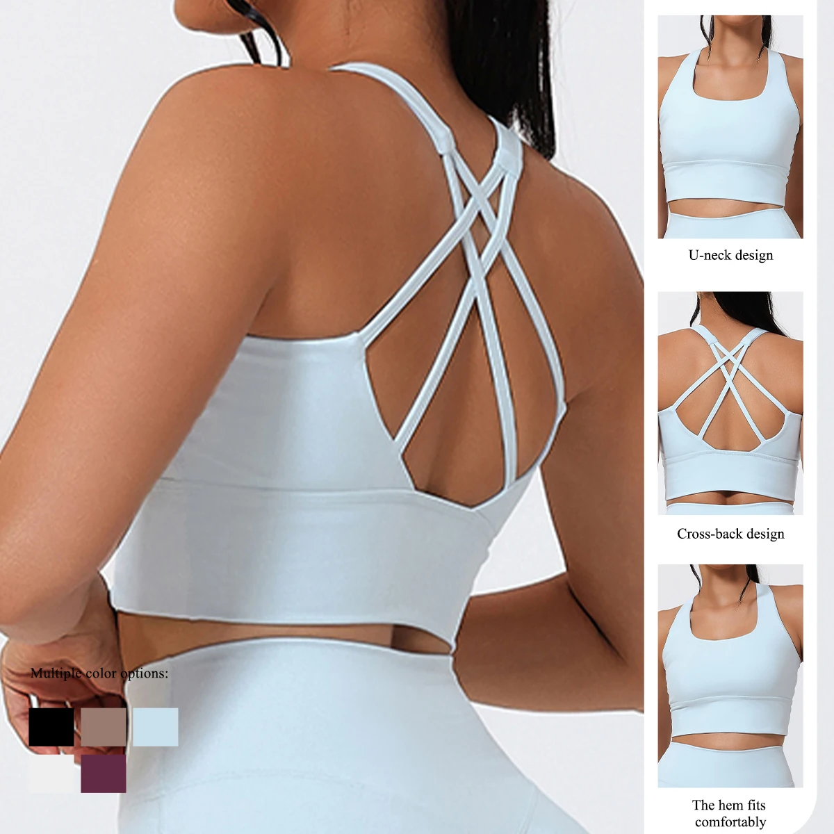 Canotta sportiva da donna ad asciugatura rapida senza schienale Canotta di supporto senza maniche Canotta da corsa femminile ammortizzante specifica per la palestra