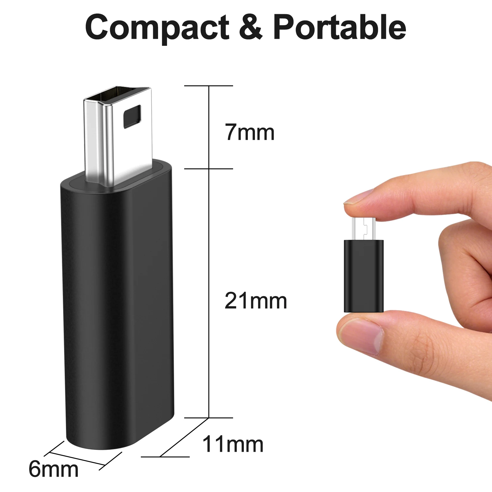 Typ-C-zu-Mini-USB-2.0-Adapter zum Laden und Datenübertragen, USB-C-Buchse zu Mini-USB-Stecker-Konverter für Kameras, GoPro, MP3, MP4, GPS-Geräte – Detail 7