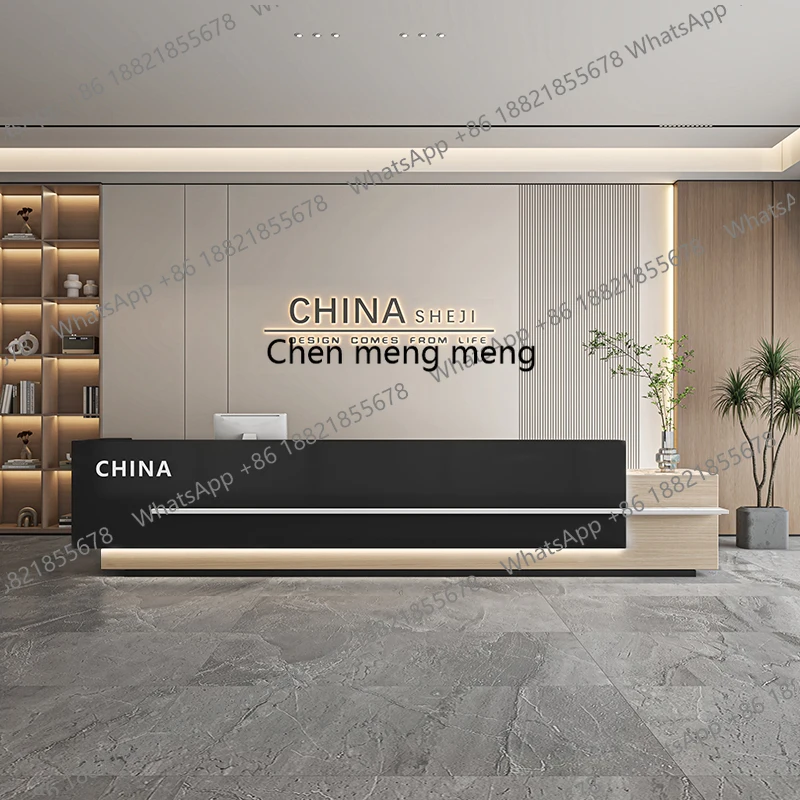 

Deep Storage Front Desk Reception Counter Luxury Modern L Shaped Reception Desks Beauty Salon Mostrador Recepcion Furniture