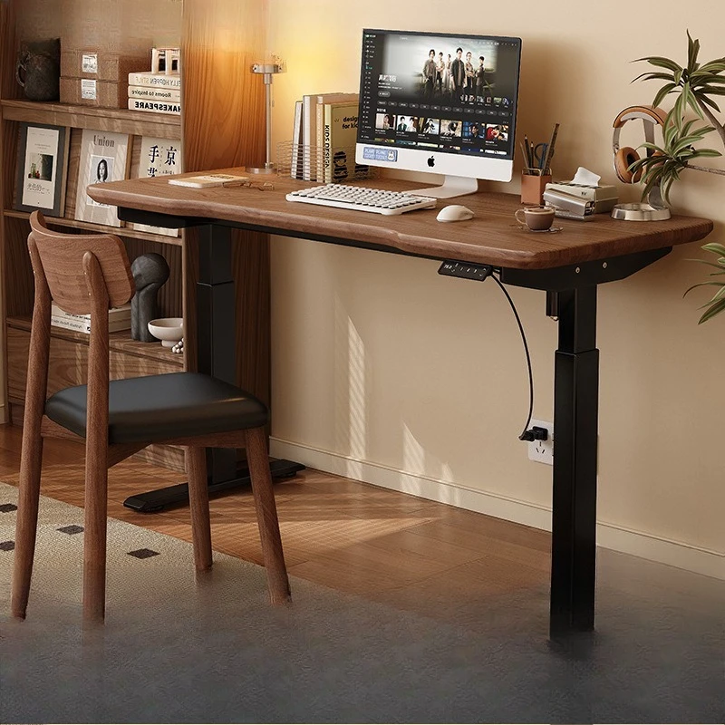 Intelligent Electric Lifting Solid Wood Home Office Computer Standing Workbench Student Learning Desk