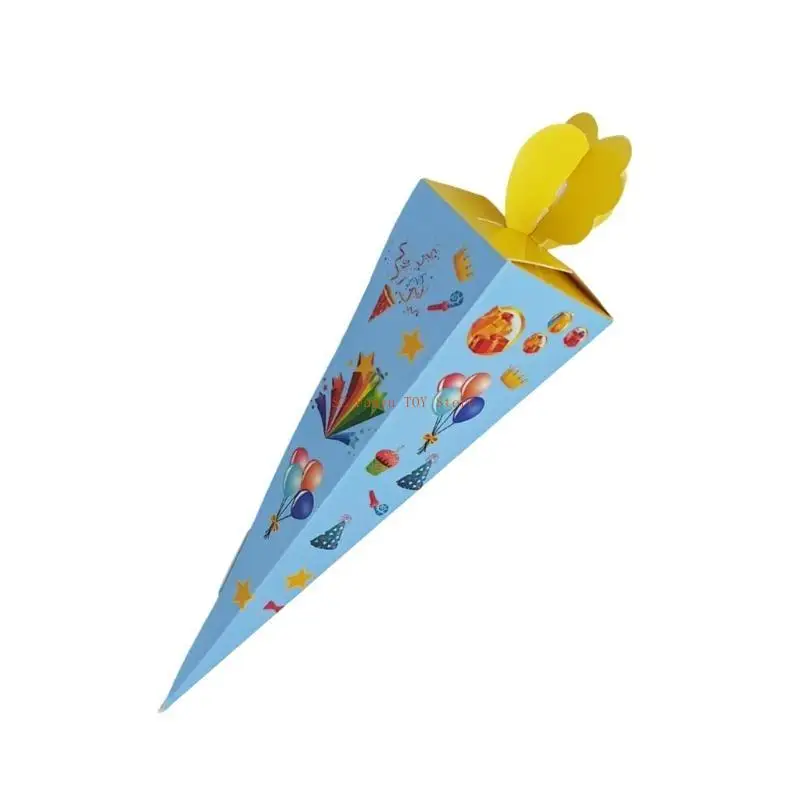 96GC 50pcs Cajas regalo cono para fiesta Favor Craft Paper Raper Contenedores para fiestas cumpleaños Cajas