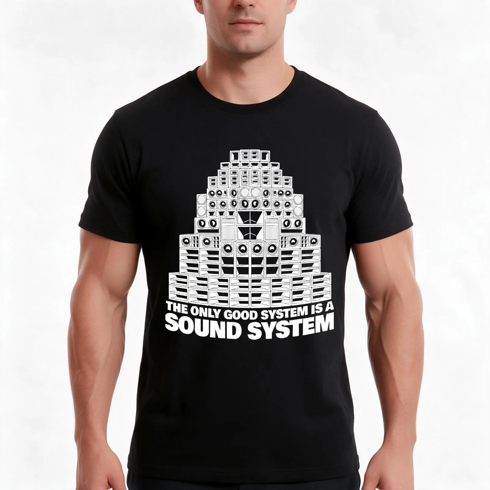 The Only Good System is a Sound System T-Shirt, Summer Casual Cotton Tee, Oversized Streetwear Tops, Vintage Graphic Print