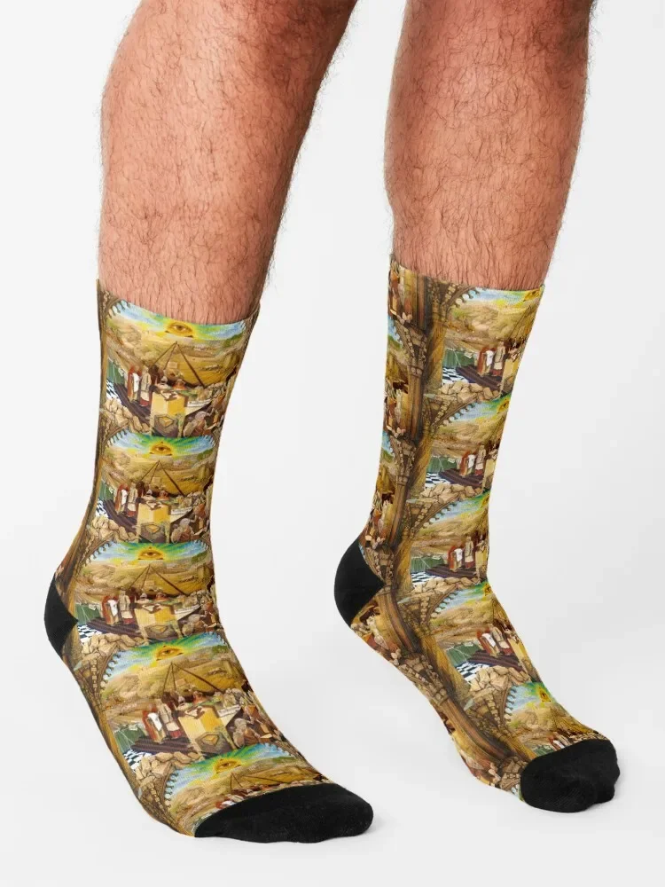 Calcetines térmicos del templo de Solomon para hombre y mujer, calcetín personalizado, construcción del Rey, Invierno