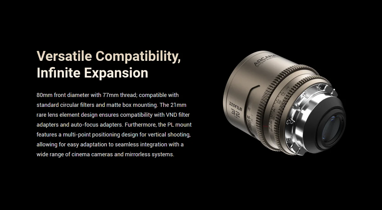. Arcana Anamorphic Prime 3-Lens Kit (ARRI PL, Titanium) Neutral Flare, Dramatic