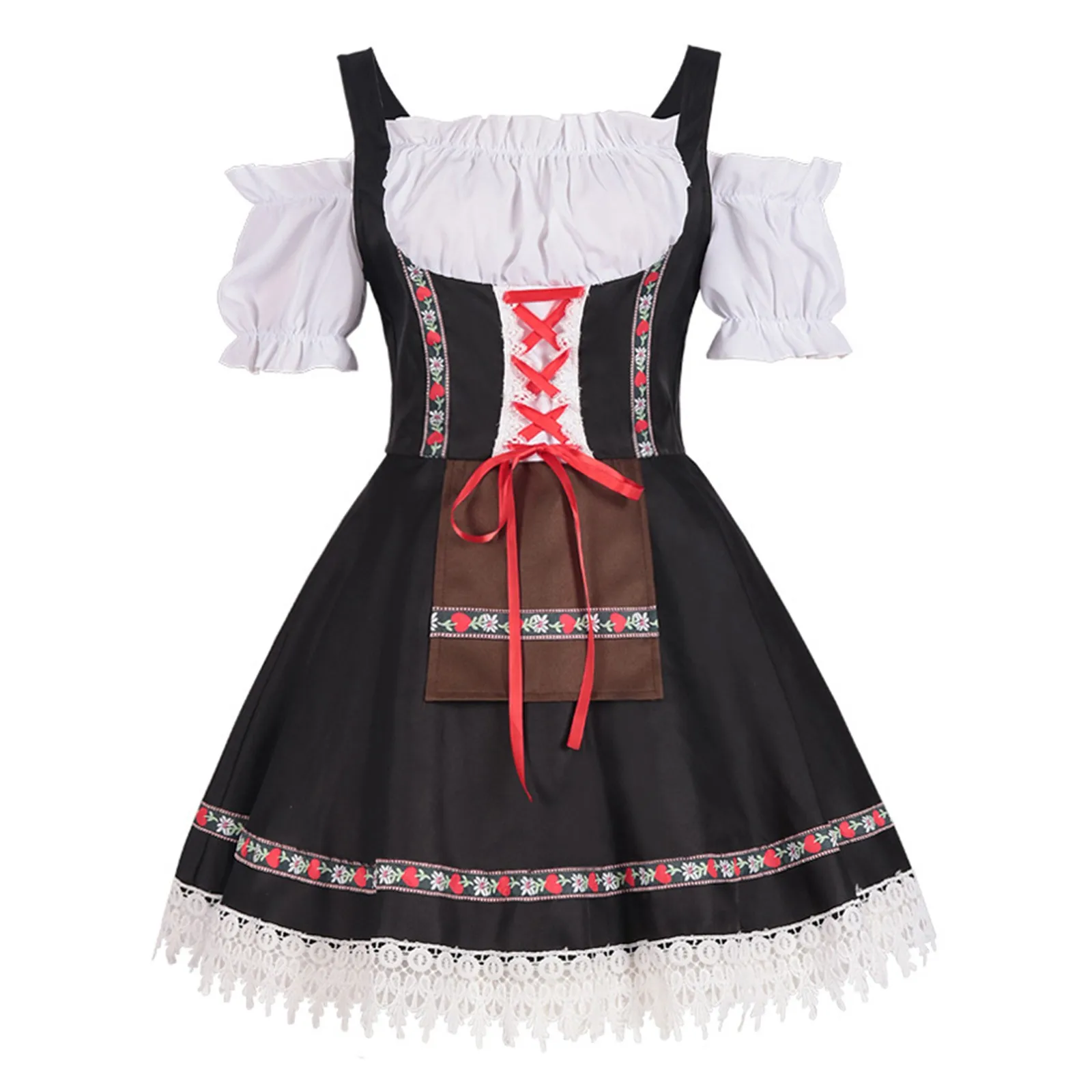 

Women's Halloween Dress Costumes Carnival German Oktoberfest Costume Dress Bavarian Maid Skirt For Dirndl Festival Fancy Dress