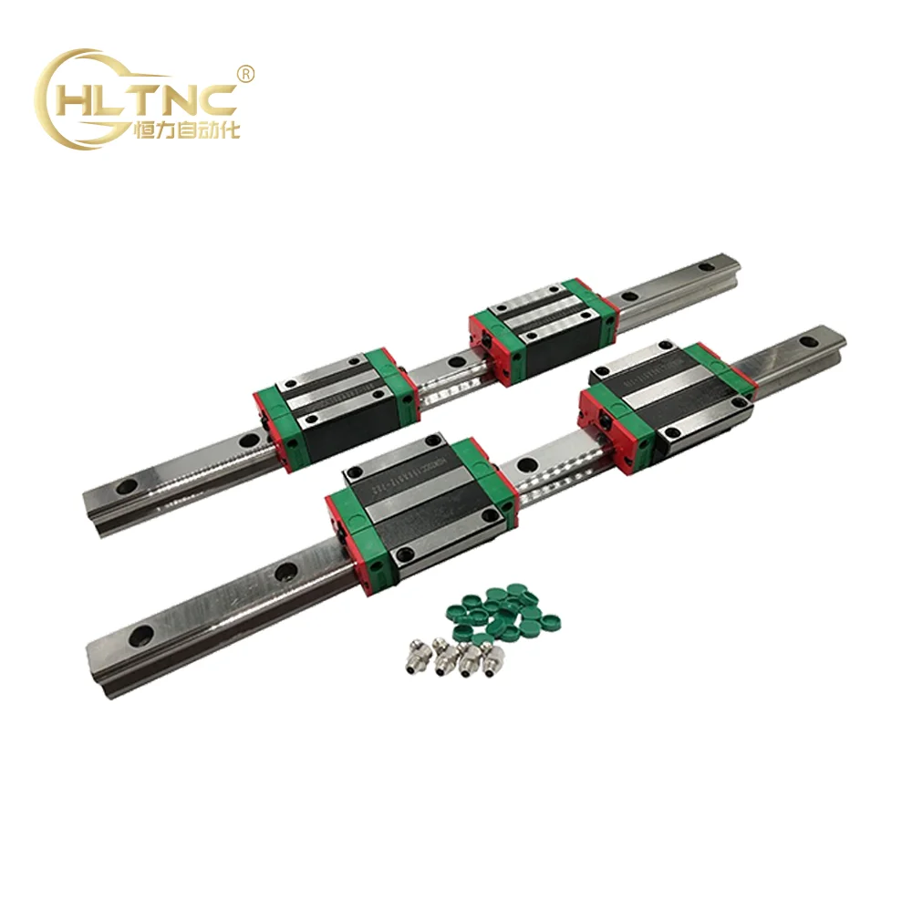 2Pcs 25mm Linear Guide Rail HGR25 1200mm to 2500mm With 4Pcs HGH25CA or HGW25CC Slider Carriages Block For CNC Engraver Router