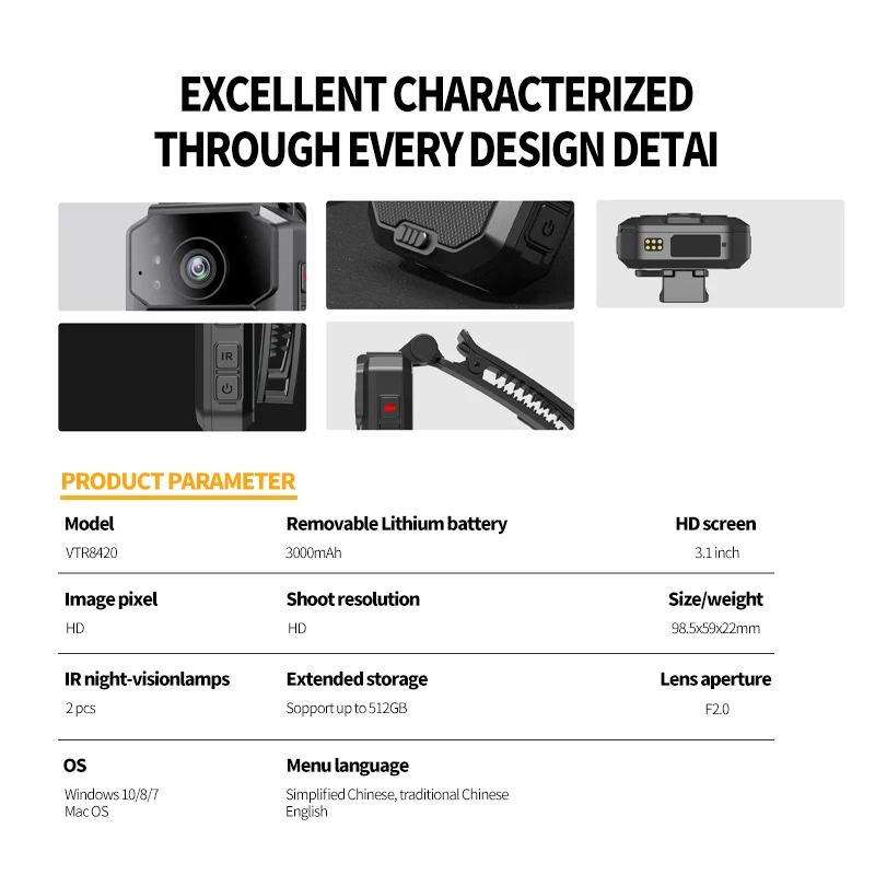 Philips 4G WIFI Police body Worn Camera Security Guard VTR8420