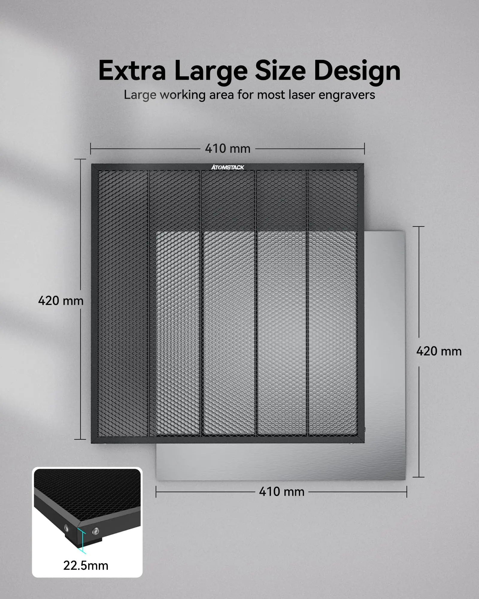 ATOMSTACK F4 Honeycomb Work Table 410x420x22.5mm Laser Bed for Laser Engraving Machines Aluminium Plate 4 Non-Slip Pads 6 Plates