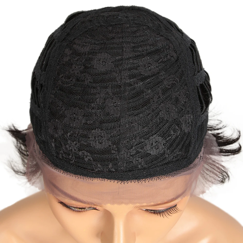Lekker Short Pixie Cut Straight Lace Front 100% Human Hair Wigs For Women Brazilian Remy Hair Slick Back Daily Glueless Wigs