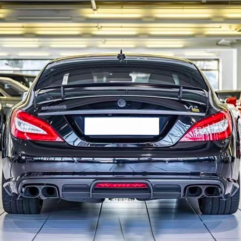 For Mercedes Benz CLS Class W218 CLS300 350 CLS63 AMG Sport 2012-2017 Real Carbon Fiber Rear Bumper Lip Diffuser Spoiler