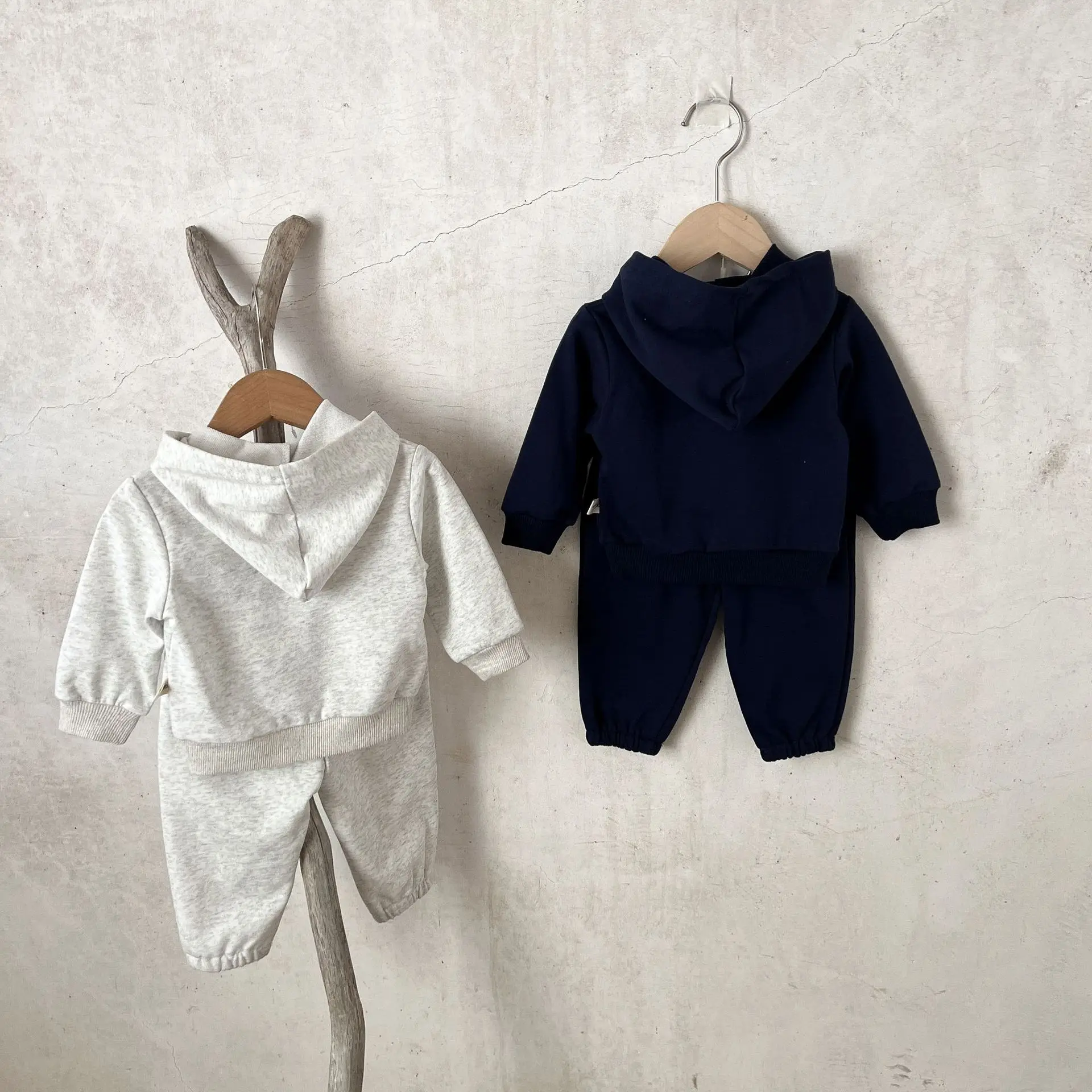 2PCS Ins Style Spring And Autumn New Boy and girl\'s Baby Sports Suit Baby Clothing Sets Cotton Hooded Sweat Pants