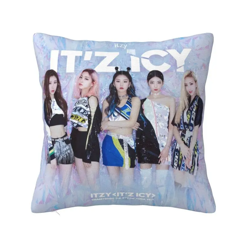 Luxury Kpop Group Itzys Korean Girls Singer Cushion Cover Soft Pillow Case for Car Square Pillowcase Living Room Decoration