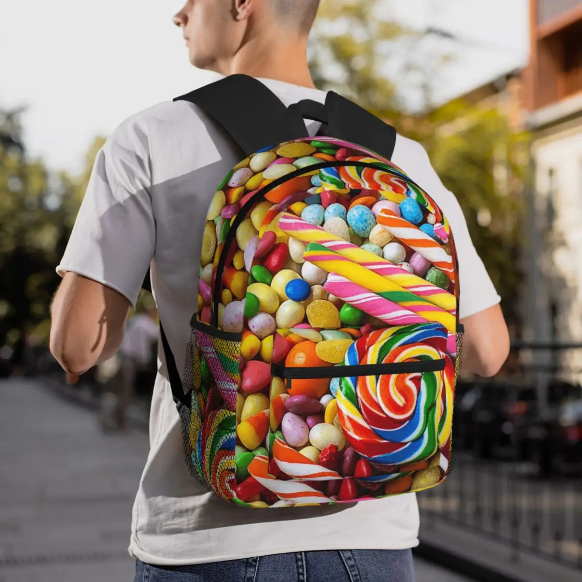 Candy Pattern Backpack Student BookBag Kids School Bag Computer Shoulder Bags for Boys Girls
