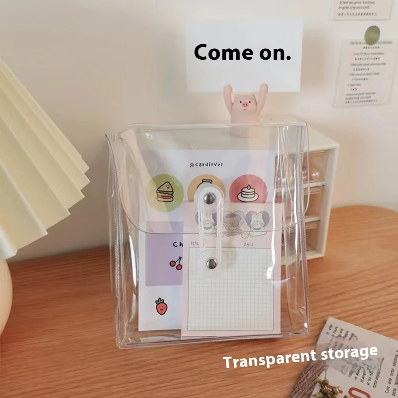 INS Transparent File Bag A4 Envelopes Plastic Folders Pocket File Pouch Folders for Office School Clear Folders B5 Storage Bag