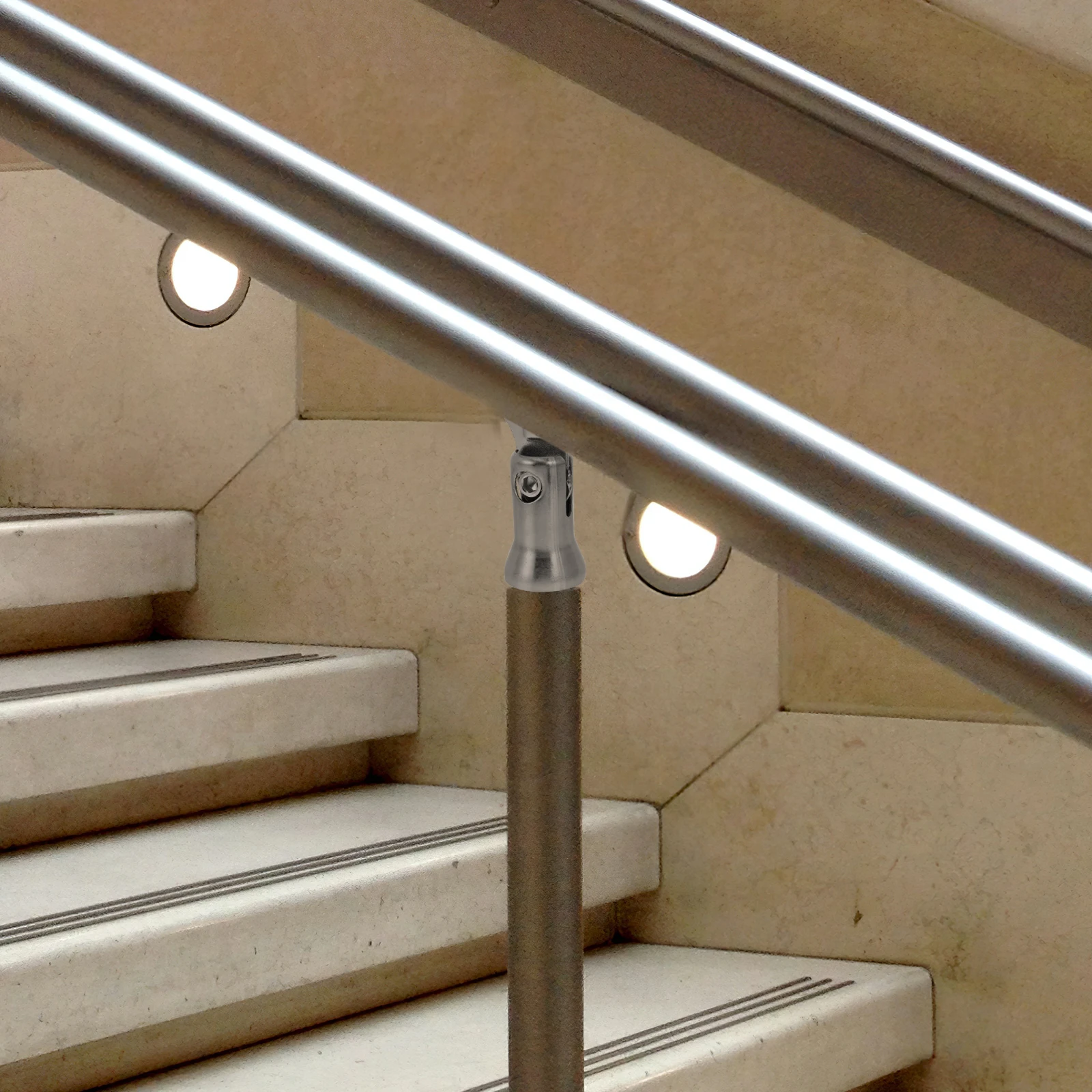 

304 Stainless Steel H rail Bracket Silver Outdoor Parts Railing Support Stair Post Resistance Easy Assembly Modern