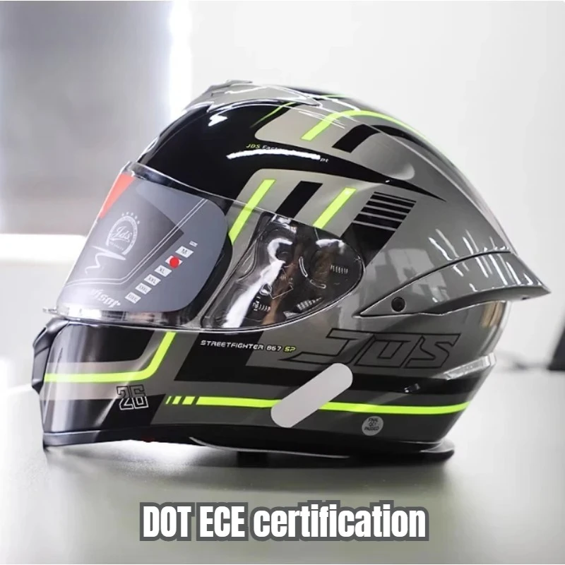 Motorcycle Full Face Helmet Professional Track Adult Safety Racing Helmet Colour Sun Visor Motobike Equipment ECE Certification