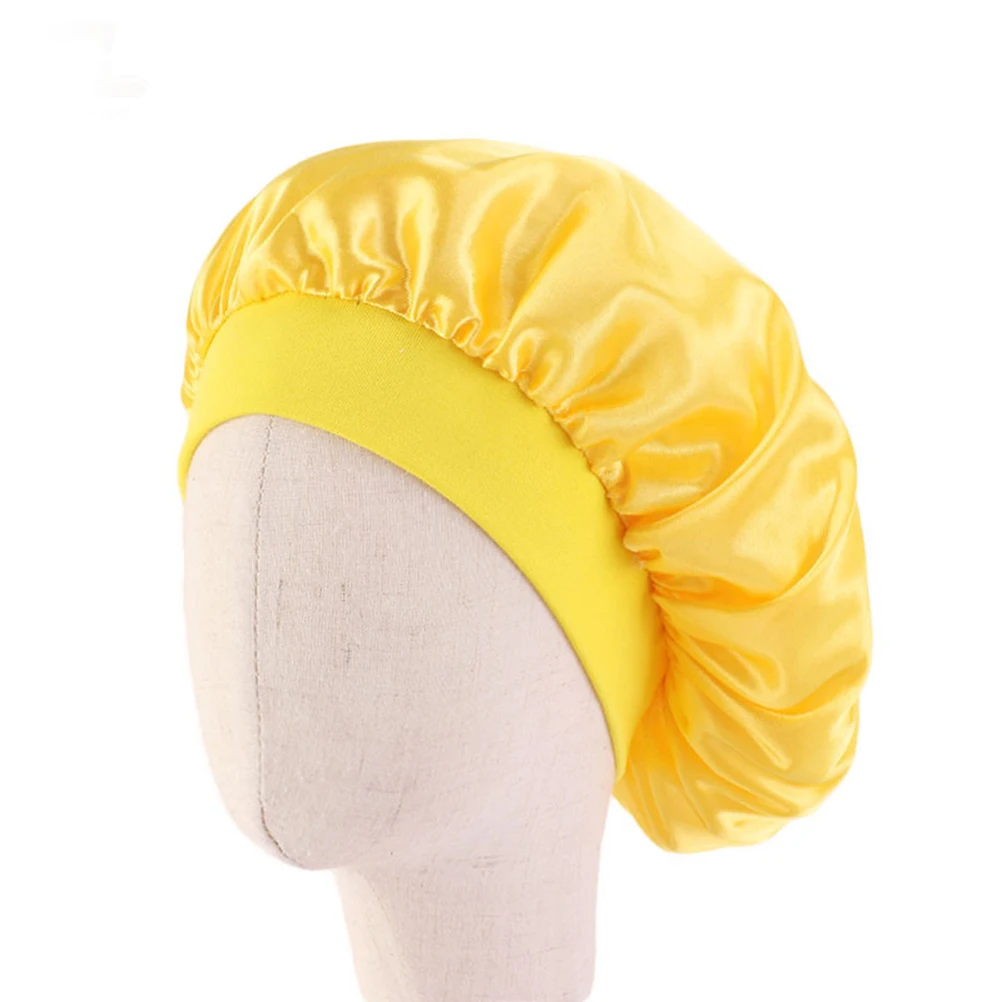 

5 Pcs Hair Cap Black Toddler Night Bonnet Kids Sleeping Bathing Satin Broadside