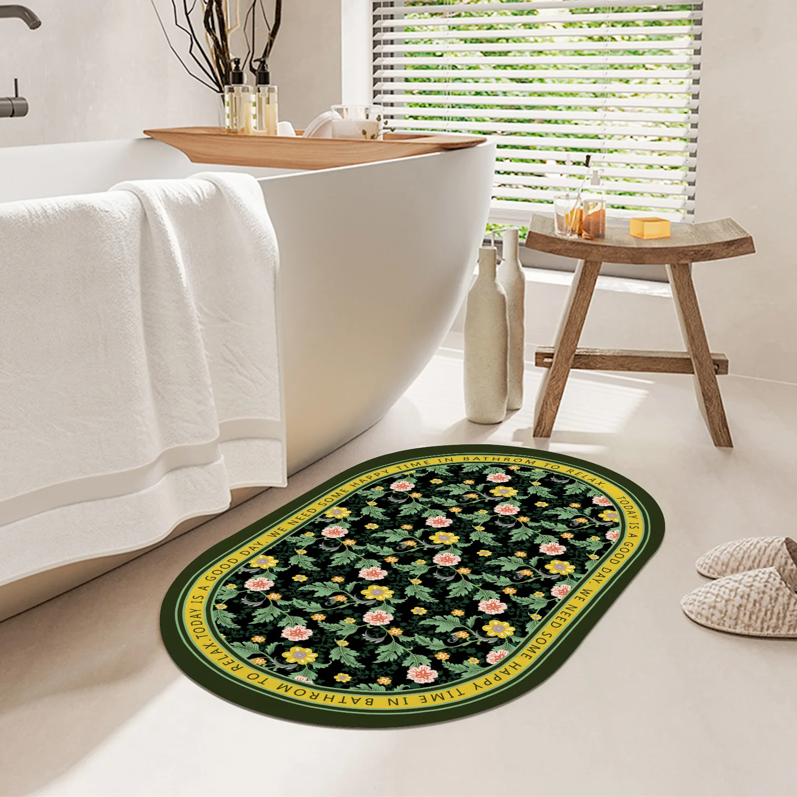 

Soft Diatomaceous Earth Bathroom Floor Mat Absorbs Water And Dries Quickly LN858