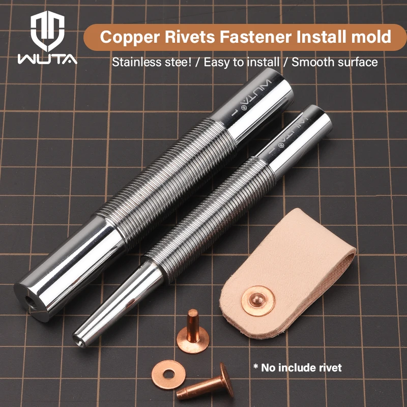 WUTA Professional Copper Rivets Setter Tools Stainless Steel Mounting Bar Brass Rivet Punch Installation DIY Leather Craft Tools