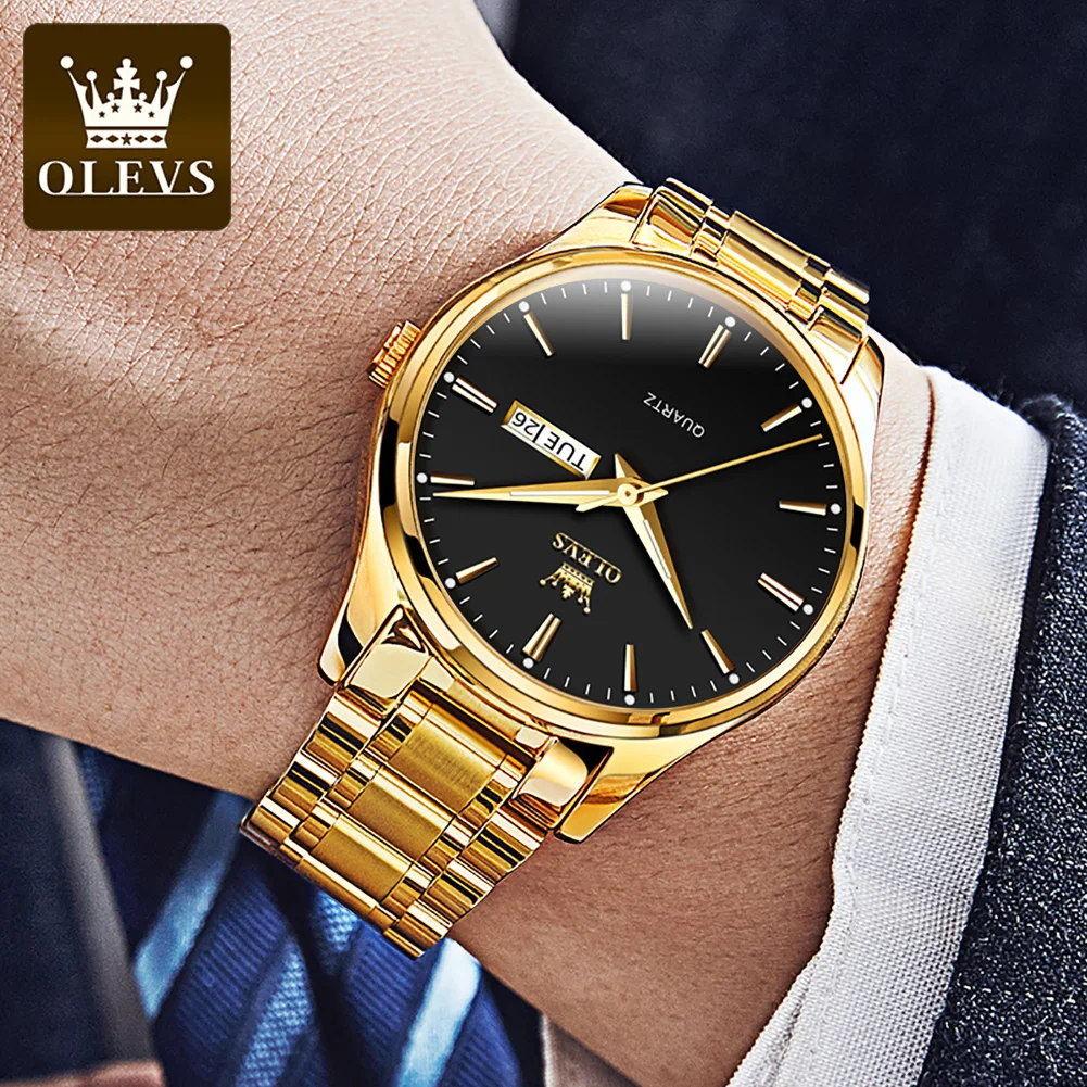 OLEVS brand men\'s watch hot selling dual calendar waterproof watch men\'s watch 6898
