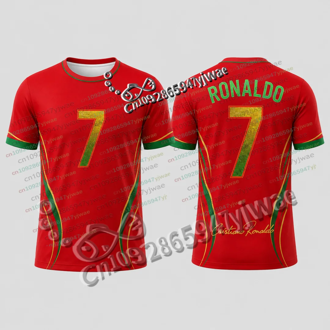 Heißer Verkauf Rushready Ronaldo Nr. 7 Gedenk-Fußballtrikot Sommer Eltern-Kind Sport T-Shirt Sonderedition Fan Fußballtrikot – Detail 10