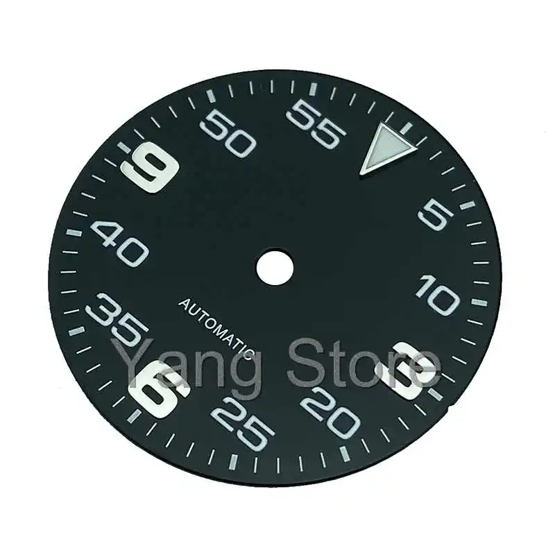 29mm Black and White Aseptic No Date Watch Dial Air King Style Dial Conversion Kit Fits ETA2824 Miyota8215 Movement Luminous