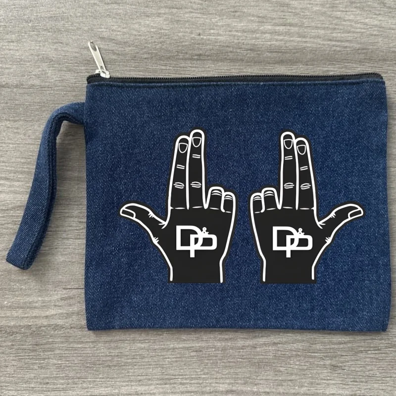 

France Rapper Jul Sign Handbag Makeup Bag Fashion Denim Cosmetics Storage Canvas Bag Environmentally Friendly Women's Bags