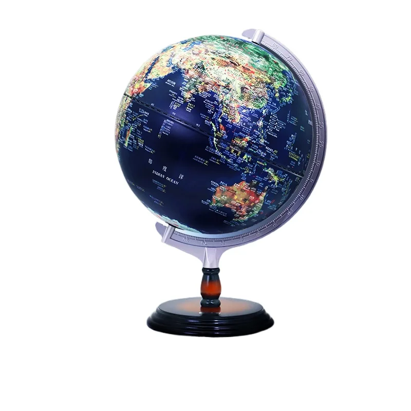 

*Globe 3D three-dimensional suspension carving 32cm living room office luminous intelligent voice ar globe ornament