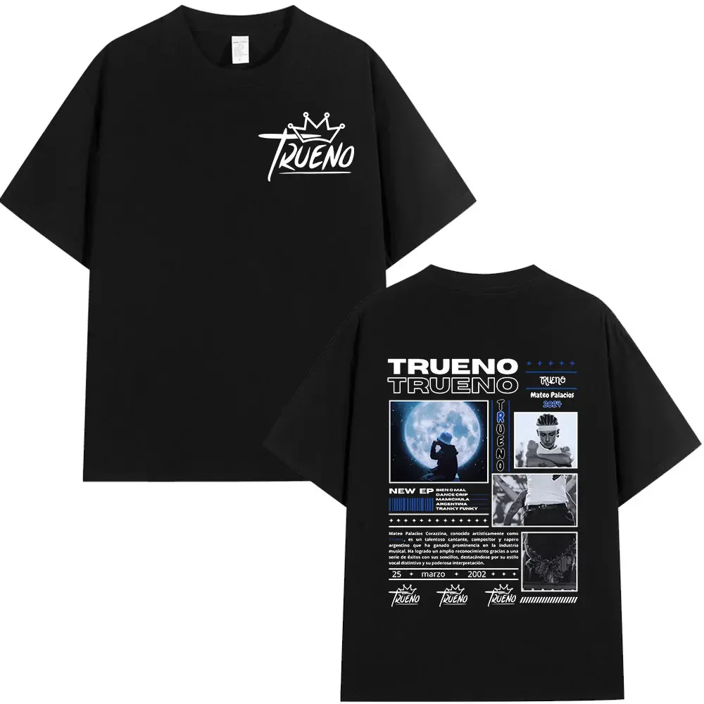 Rapper Trueno Album Tour Merch T-shirt Men Women Clothes Fashion Short Sleeve Tee Shirt Streetwear Cotton Loose T-shirts Unisex image 5