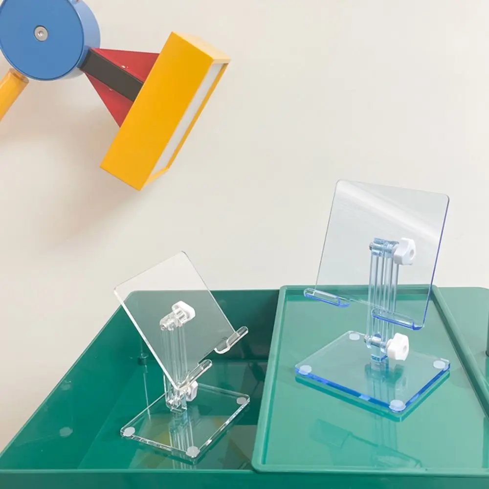 حامل لوحي أكريليك مريح قابل للتعديل ومضاد للانزلاق وحامل شفاف قوي ومتين ومحمول لدعم الهاتف المحمول