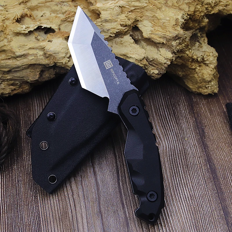 WPKOPYA tactical survival high hardness small straight knife field multi-functional hunting knife jungle mountaineering knife