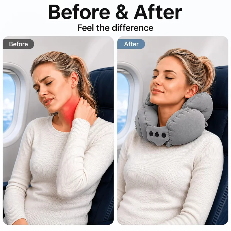 Bantal Perjalanan Tiup Bentuk  - Travel Accessories Pillow ulasan dan harga