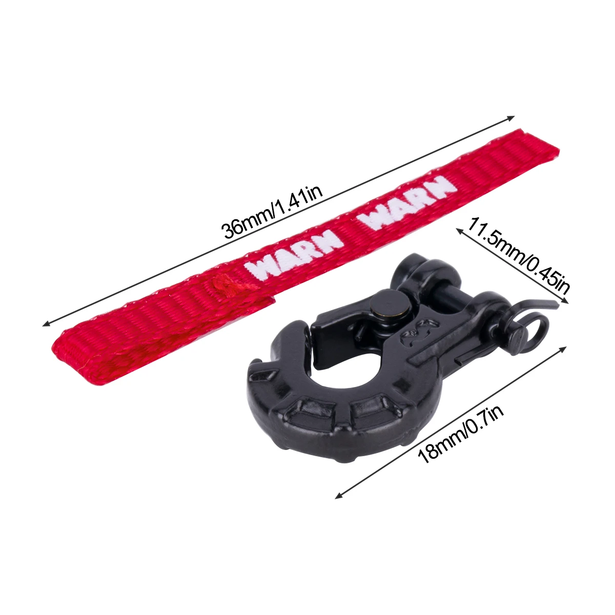 Metal Winch Hook With Winch Pull Strap Tags Decoration for 1/10 RC Crawler Car Axail SCX10 TRX4 TRX6 Rc4wd Upgrade Parts