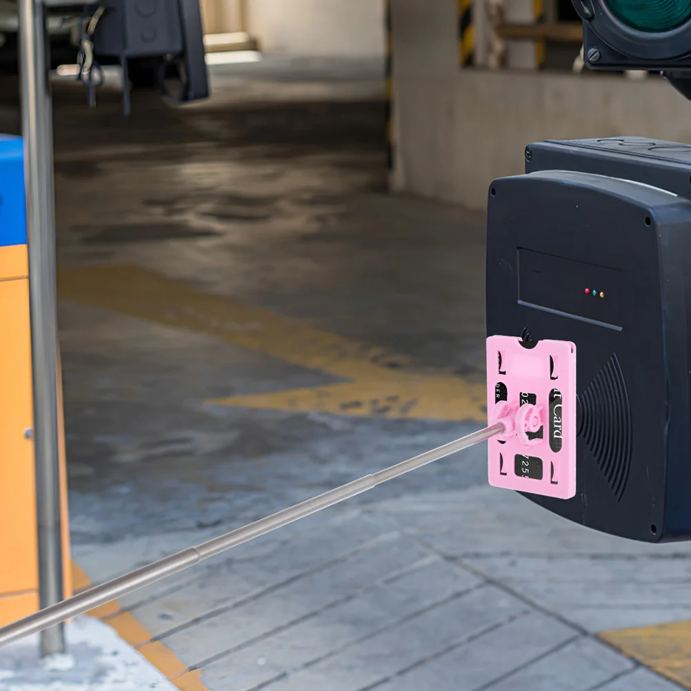 

2pcs Parking Garage Card Holder Telescopic Car Payment Rod Durable For Automotive Toll Pass Holder Parking Access Tool Car