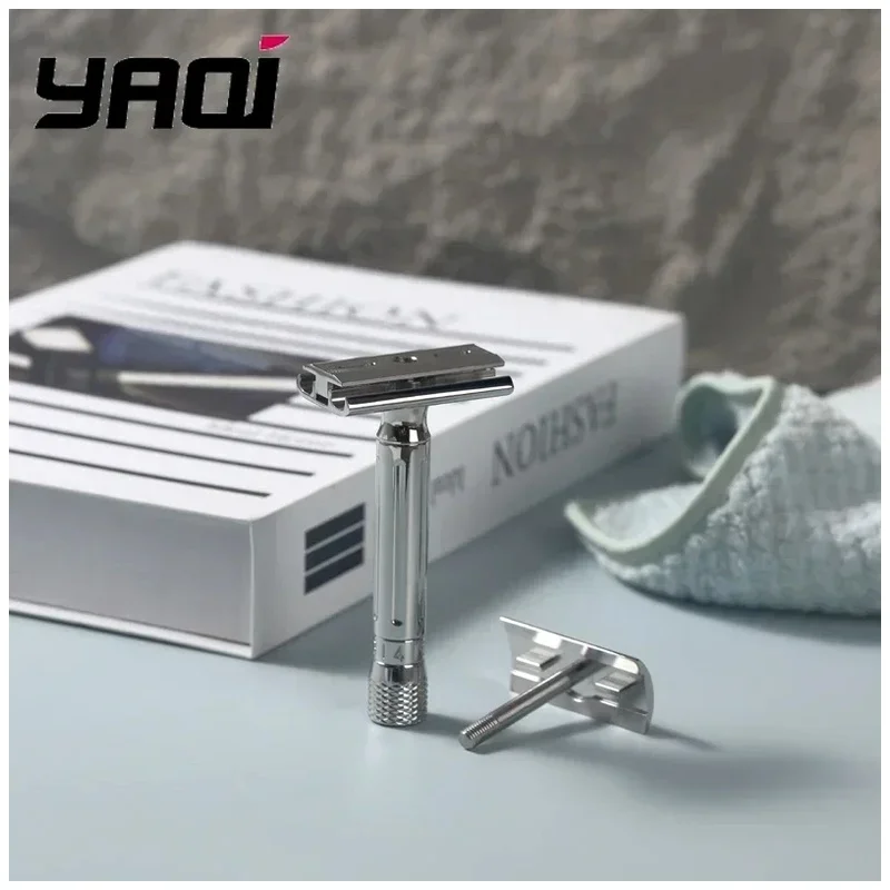 Yaqi Stainless Steel Razor Avanti Adjustable Safety Razor Stainless Steel Men Shaving Products Beard Shaver Christmas Gift