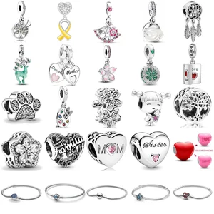 925 ayar gümüş Charm Aile Kolye Gümüş, çiçek, Gül, Kalp, Yonca yaprağı Dangle, DIY Boncuk, - size-Fits-Unique tasarım, Avrupa, Stil, Kızlar için, kadınlar, genç Kitaplardaki 6 büyük satış, christian-no. 4