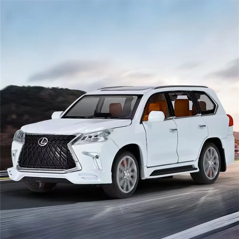 

HAOCHI 1/24 Lexus LX570 SUV Alloy Car Model Diecasts Metal Off-road Vehicles Car Model Sound Light Simulation Childrens Toy Gift