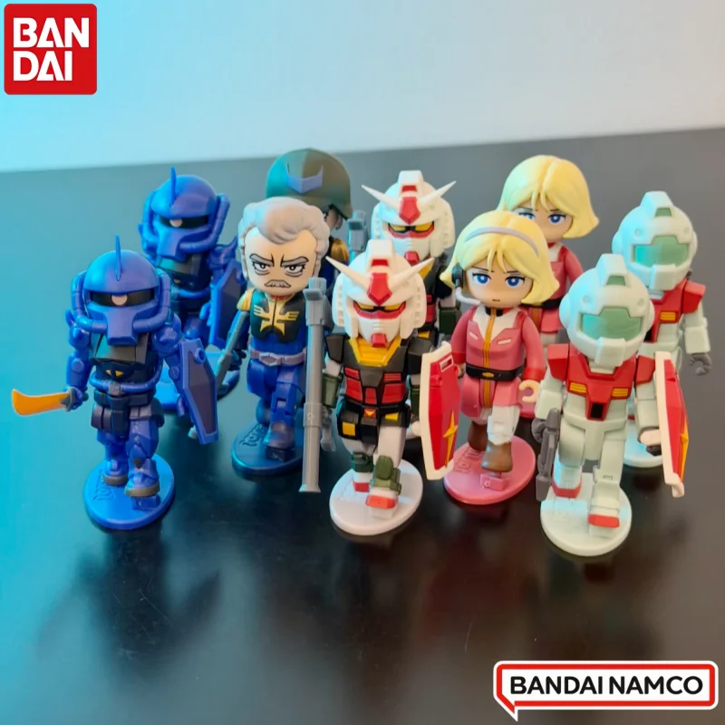 Caja Ciega de Juguetes de la Serie Mobile Suit Gundam de Bandai, Lote 02, Cápsula con Figuras Coleccionables Mini de RX-78-2, Ramba Ral y Sayla Mass GM