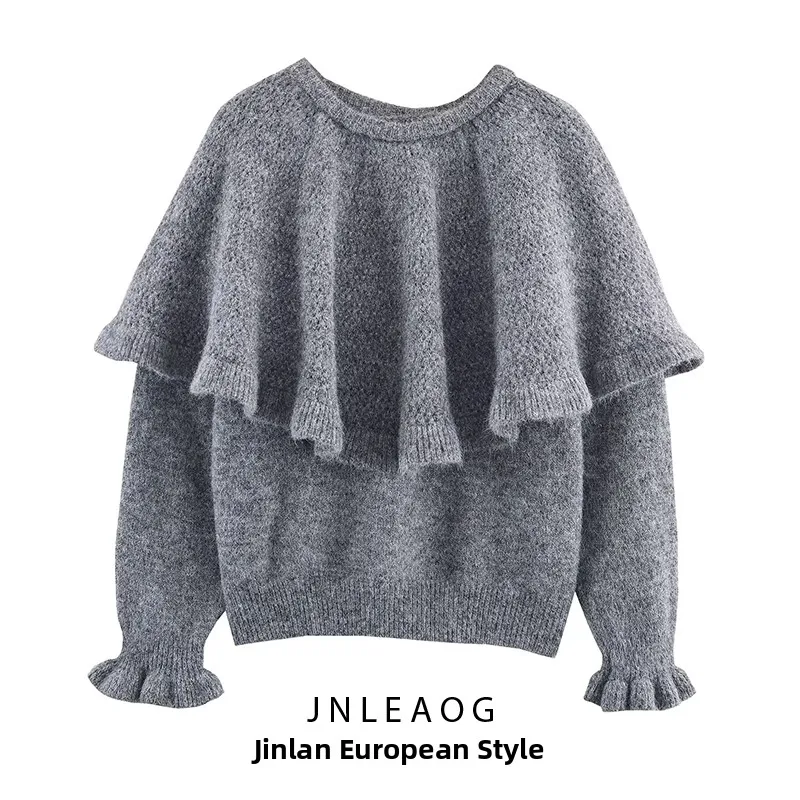 

JNLEAOG Faionable Thiened комплект из 2 предметов, свитер, женский осенне-зимний уличный свитер, длинный свек, круглый, на одной пуговице, Clo...