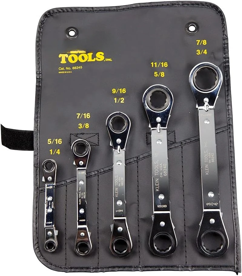 Tools 68245 Reversible Ratcheting Box Wrench Set, 5-Piece, Black, Made in USA